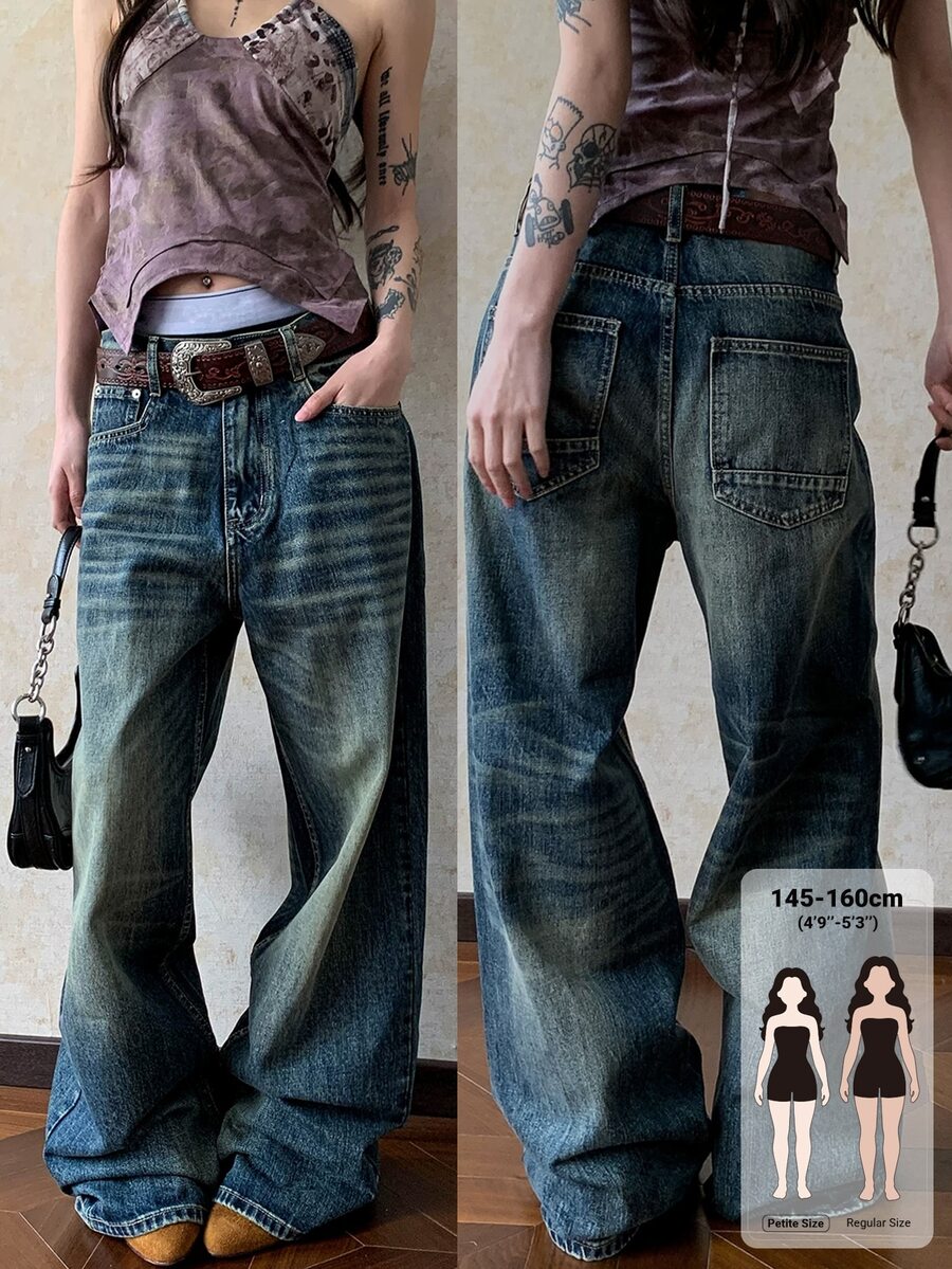 DAZY Women's Casual Daily Denim Jeans With Pockets And Buttons - Blue - View 1
