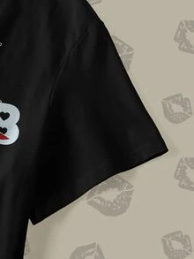 Betty Boop x SHEIN تي شيرت صيفي كاجوال بطباعة كرتونية مقاس كبير - أبيض - مشاهدة 6