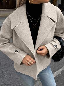 Easura Plus Size Urban Baggy Elegant Ripped Vintage Overcoat, Autumn/Winter Fall Jackets For Women Casual Formal Office Going Out Formal Grey - Light Grey - View 5