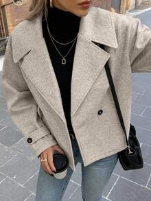 Easura Plus Size Urban Baggy Elegant Ripped Vintage Overcoat, Autumn/Winter Fall Jackets For Women Casual Formal Office Going Out Formal Grey - Light Grey - View 4