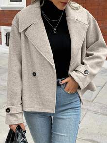 Easura Plus Size Urban Baggy Elegant Ripped Vintage Overcoat, Autumn/Winter Fall Jackets For Women Casual Formal Office Going Out Formal Grey - Light Grey - View 6