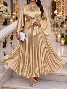 Fleurora Spring And Summer Autumn And Winter Elegant Party Wedding Fall New Year Christmas Champagne - Khaki - View 1