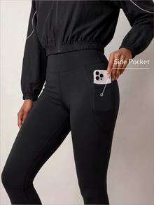Zivah Women's Colorblock Long Sleeve Top And Pants Casual Daily Sports Set - Black - View 9