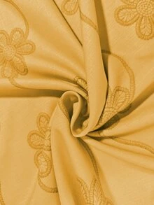 Linhara Đầm nữ size lớn cổ chữ V, gấu bèo nhún, tay xắn, họa tiết hoa, dáng rộng cho mùa thu - Nhiều màu - Xem 7