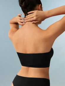Bralution Sexy Seamless Front Closure Anti-Slip Straight Band Strapless Women's Bra - Brown - View 3