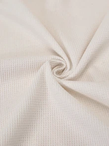 SHEIN Plus Women's Minimalist Casual Solid Color Loose Plus Size Robe With Cute Ribbon Embroidery - Beige - View 7