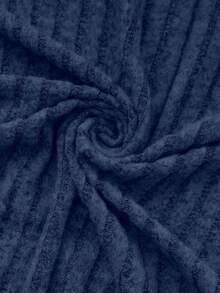 Easura Plus Size Casual Solid Color Double Pocket Jacket Winter Fall Autumn Navy Blue Cardigan Knitted Cardigan For Women Office - Navy Blue - View 9