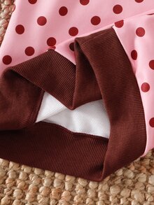 SHEIN Genkimix Kids 2件組女童幼兒極簡時尚粉色蝴蝶結黑色上衣與粉色長褲運動套裝 - 藕粉色 - 查看 8