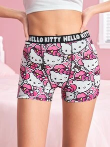 HELLO KITTY AND FRIENDS | SHEIN سروال داخلي بطبعة كرتونية لطيفة بأسلوب هيبستر - وردي - مشاهدة 5