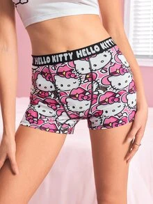 HELLO KITTY AND FRIENDS | SHEIN سروال داخلي بطبعة كرتونية لطيفة بأسلوب هيبستر - وردي - مشاهدة 7