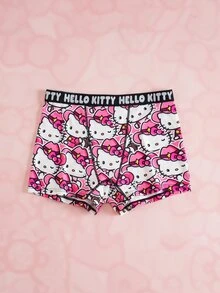HELLO KITTY AND FRIENDS | SHEIN سروال داخلي بطبعة كرتونية لطيفة بأسلوب هيبستر - وردي - مشاهدة 4