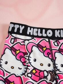 HELLO KITTY AND FRIENDS | SHEIN سروال داخلي بطبعة كرتونية لطيفة بأسلوب هيبستر - وردي - مشاهدة 10