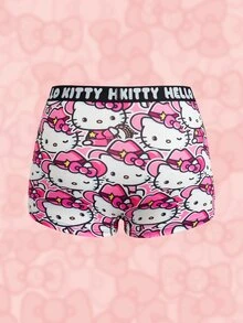 HELLO KITTY AND FRIENDS | SHEIN سروال داخلي بطبعة كرتونية لطيفة بأسلوب هيبستر - وردي - مشاهدة 2