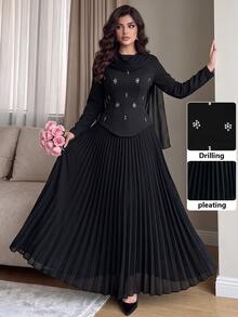 Modelyn Fall Clothes For Women Black Formal Occasion Office Wear Winter Party Wedding Going Out Club Outfits Date Night Outfit Glitter Dress New Year Concert - Black - View 8