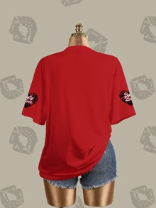 Betty Boop x SHEIN 女款字母卡通印花休閒日常短袖T恤秋季服飾 - 白色 - 查看 5