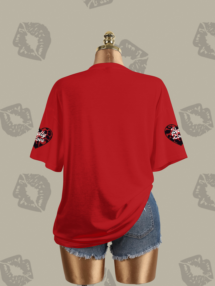 Betty Boop x SHEIN Women's Letter Cartoon Print Casual Daily Short Sleeve T-Shirt Fall Clothes - White - View 5