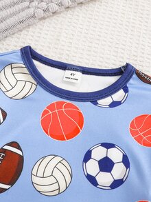 SHEIN Celana Panjang Lengan Pendek Leher Bulat Nyaman, Minimalis, Slim Fit, untuk Anak Laki-Laki, Cocok untuk Musim Semi dan Musim Panas, Motif Blok Warna Jaring Laba-laba Klasik dan Keren - MultiWarna - View 6