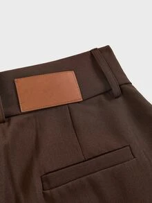 ESTAVOR Men's Solid Color Pleated Straight Leg Loose Casual Long Pants - Brown - View 7