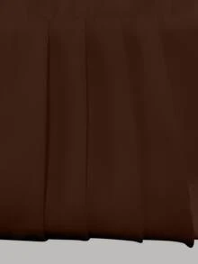 Balvessa Women's White Round Neck Cinched Waist Pleated Asymmetric Short Dress Suitable For Dating And Commuting - Chocolate Brown - View 6