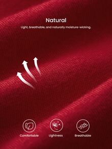 LUVLETTE Plus 100% Cotton Contrast Trim Basic Button-Up Top&Pants Red Loungewear Long Sleeve Pajama Set Pants With Pockets Christmas&New Years Festival Vibes - Red - View 5