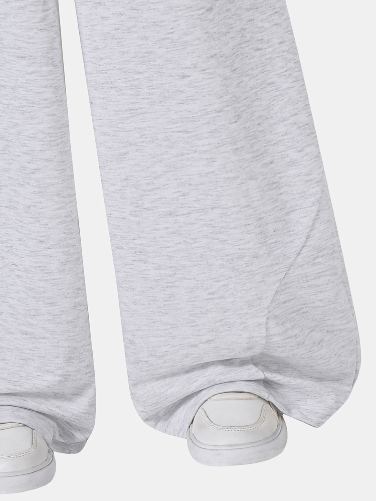 SHEIN Reset Phase Teen Girls Wide Leg Straight Curved Leg Loose Grey Sweatpants, Casual Baggy Cute Fashion All-Match Versatile Sports Long Pants, Summer, Beach Work - Light Grey - View 7