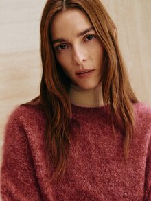 MOTF PREMIUM WOMEN'S COMFORTABLE WARM LONG SLEEVE SWEATER VINTAGE DAILY - Burgundy - View 2