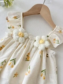 SHEIN LMoss Kids 女婴时尚可爱印花背心短裤套装 - 彩色 - 查看 3