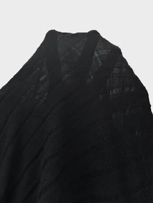 SHEIN Teen Girls Fall Clothes Fall Solid Black Ribbed Knit Side Slit Long Skirt High Waist Casual Straight Maxi Skirt - Black - View 9