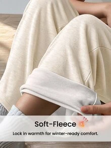 Dewbera Dewbera Women's Drawstring Waist Solid Color Casual Versatile Daily Travel Sports Long Pants - White - View 5