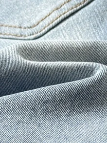 女嬰花卉毛巾刺繡圖案藍色丹寧彈性緊身喇叭褲 西部牛仔女郎風 - 藍色 - 查看 5