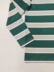 Resyla Men 男士拼色條紋長袖 Polo 衫 - 彩色 - 查看 4