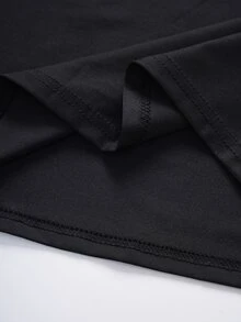 Resyla Men Men's Casual All-Match Versatile Solid Color Short Sleeve T-Shirt Gym Workout Black Summer - Black - View 6