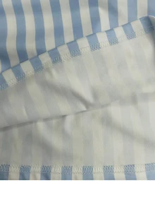 Resyla Men 男士藍白直條紋 Polo 衫，夏季短袖領口休閒上衣，薄款時尚 T 恤，度假禮物、生日禮物，春夏穿著 - 彩色 - 查看 3