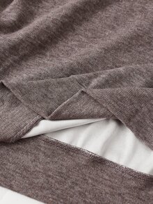 Resyla Men Men's Solid Color Round Neck Casual Versatile Long Sleeve Pullover Sweatshirt - Rust Brown - View 5