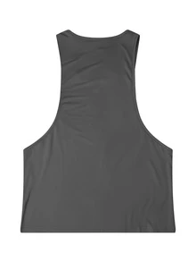 Resyla Men Men's Solid Color Round Neck Casual Active Loose Fitted Tank Top Gym Dark Grey Summer - Grey - View 2