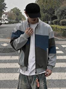 Resyla Men Men's Solid Color Zipper Front Pocket Casual Hoodie Sweatshirt - Multicolor - View 6