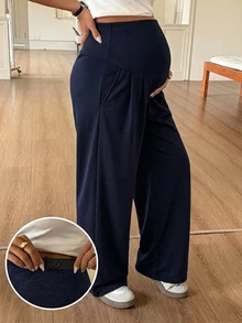DAZY 孕婦可調腰圍休閒百搭日常穿著運動長褲 秋季 - 藏蓝色 - 查看 1