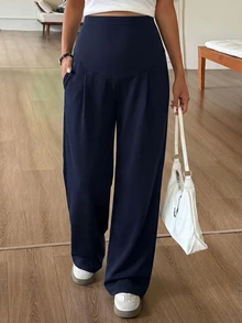 DAZY 孕婦可調腰圍休閒百搭日常穿著運動長褲 秋季 - 藏蓝色 - 查看 6
