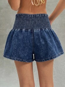 Bohemela Women's Studded Decor Casual Daily Wear Shorts - Blue - View 7