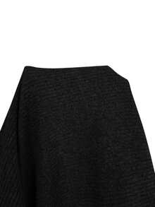 Shapeblank Plus Size Women's Summer Fashion Casual Elastic Soft Warm Comfortable Daily All-Match Slimming Brushed Fabric Short Sleeve Ruched Waist Top Khaki - Black - View 6
