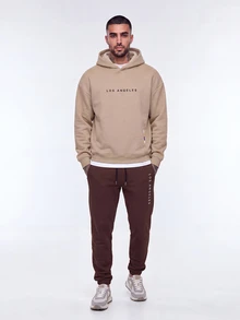 Nelvento Soul Loose Fit Men's Letter Printed Hoodie And Sweatpants Two Pieces Set, Fall Clothes - Multicolor - View 5