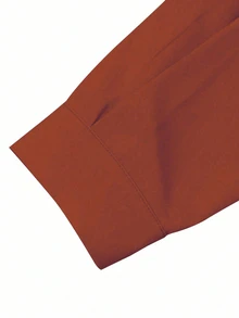 EMERY ROSE Casual Commuter Versatile Minimalist Solid Color Shirt Fall Cloth For Women - Brown - View 4