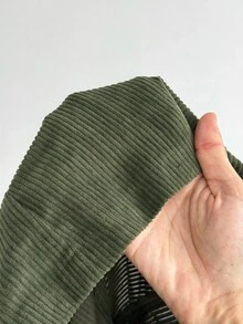 Sunspun Plus Size Autumn Long Sleeve Army Green Corduroy Vintage Slim Fit Jacket - Army Green - View 4