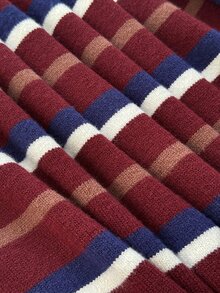 Comfortcana Plus Size Women's Casual Retro 80s Striped Tie-Front Loose Cardigan, Fall/ Vacation Formal Evening - Multicolor - View 4