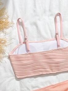 SHEIN 女童粉色贝壳海星无肩带分体泳衣网纱罩裙三件套夏季新款亲肤速干泳衣波浪纹理贝壳装饰高腰设计沙滩度假泳池时尚套装温柔甜美风格必备少女沙滩装泳衣三件套可爱泳衣夏季套装少女泳衣可爱泳衣少女夏季度假套装可爱夏季套装 - 粉色 - 查看 4