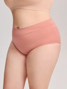 LUVLETTE Plus 3-Pack Cotton High Waist Briefs Women Underwear Panties Set-Red - Multicolor - View 3