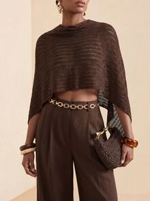 Zivah New Summer/ Autumn Hot-Selling Casual Elegant Commuting Vacation Loose Dark Brown Crochet Irregula Brunch - Brown - View 9