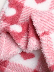 SHEIN 女童休閒日常街頭風毛茸茸長袖冬季外套 - 粉色 - 查看 5