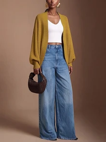 Zivah Women's Minimalist Casual Solid Color Versatile Long Sleeve Sweater, College Style Brunch Mustard Yellow Autumn - Mustard Yellow - View 4