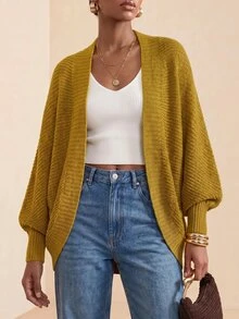 Zivah Women's Minimalist Casual Solid Color Versatile Long Sleeve Sweater, College Style Brunch Mustard Yellow Autumn - Mustard Yellow - View 3